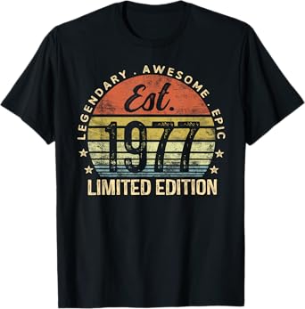 Est 1977 Limited Edition 48th Birthday Gifts 48 Year Old T-Shirt