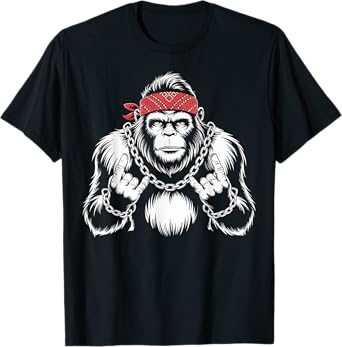 Bigfoot Rock On Sasquatch Rock and Roll Gifts Men Women Kids T-Shirt