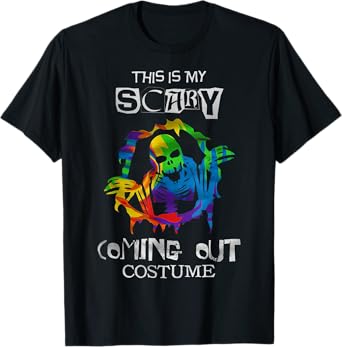 Scary Coming Out Costume Gay Halloween Funny Lgbt Pride T-Shirt