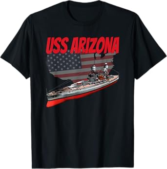 WW2 Battleship USS Arizona BB-39 World War 2 Ship Model Boys T-Shirt