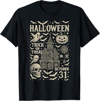 Punk Horror Scary Night Of Horrors Ghosts Spooky Halloween T-Shirt