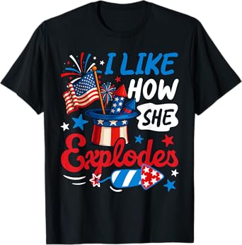 4th Of July Matching Couples His Her 4th of July Couples T-Shirt