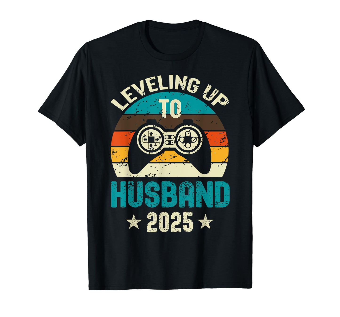 Leveling Up To Husband 2025 Future Groom Bachelor Party T-Shirt