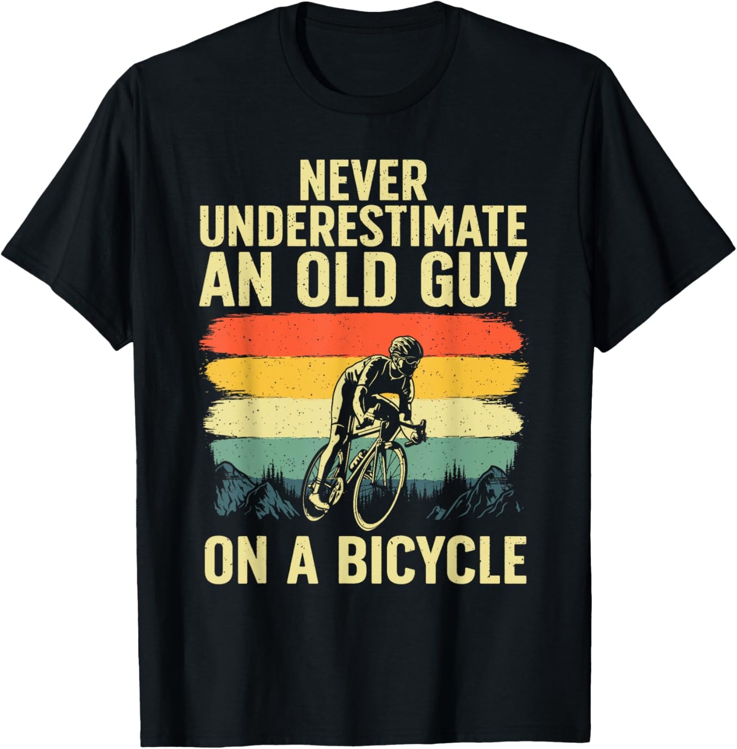 Cool Cycling Art For Men Grandpa Bicycle Riding Cycle Racing T-Shirt