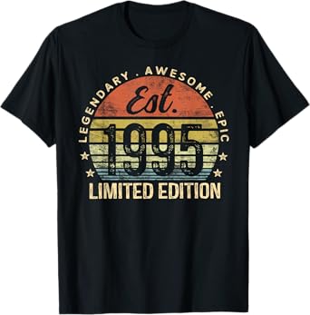 Est 1995 Limited Edition 30th Birthday Vintage 30 Year Old T-Shirt