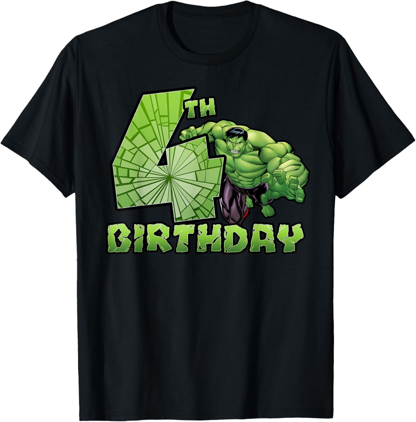 Marvel Avengers Hulk Smash 4th Birthday T-Shirt