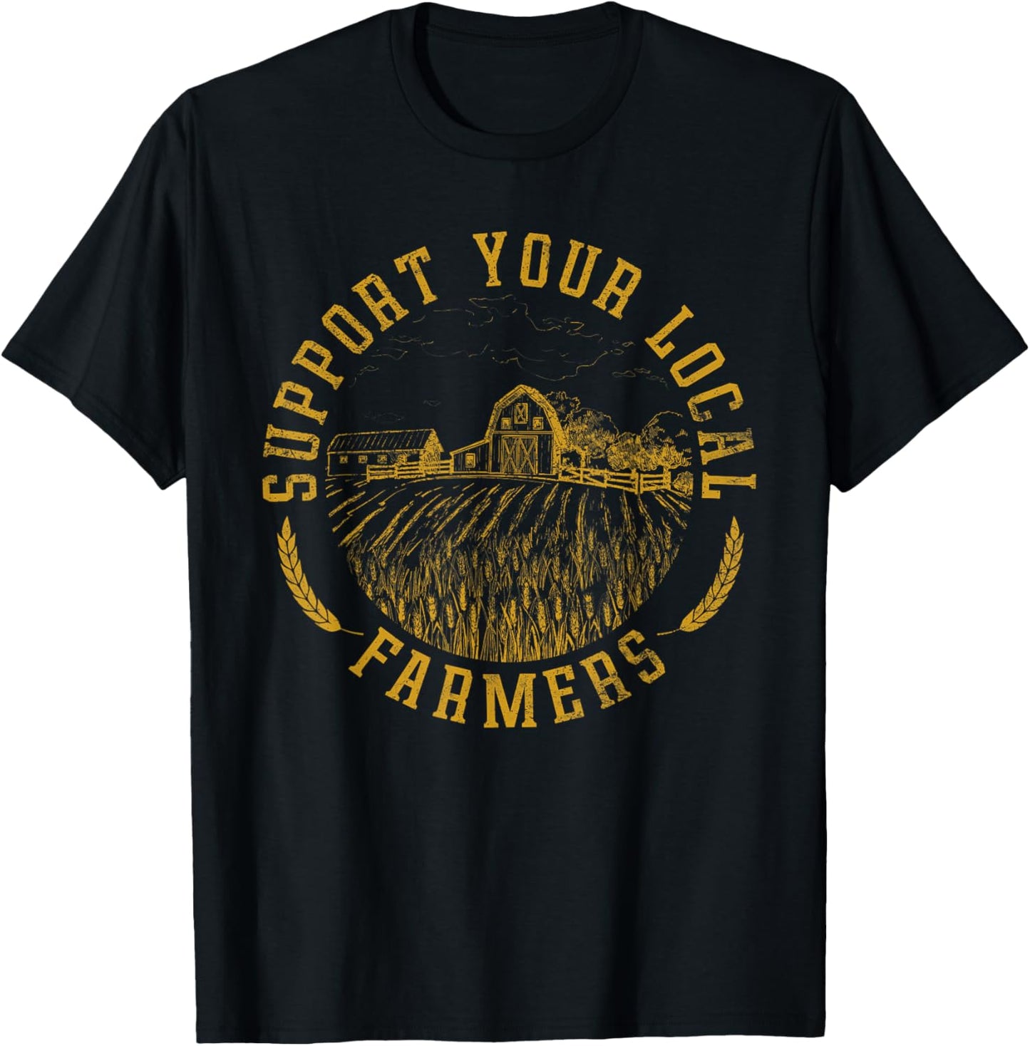 Vintage Support Your Local Farmers Farming Farm Farmer T-Shirt