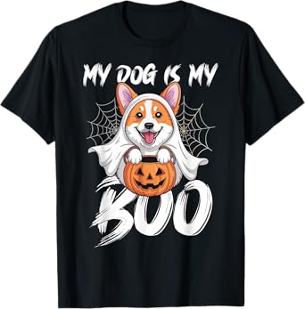 My Dog is My Boo Corgi Pumpkin Ghost Halloween Costume T-Shirt