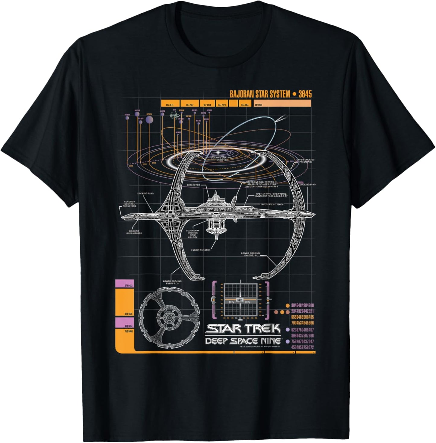 Star Trek DS9 Bajoran System Schematic T-Shirt
