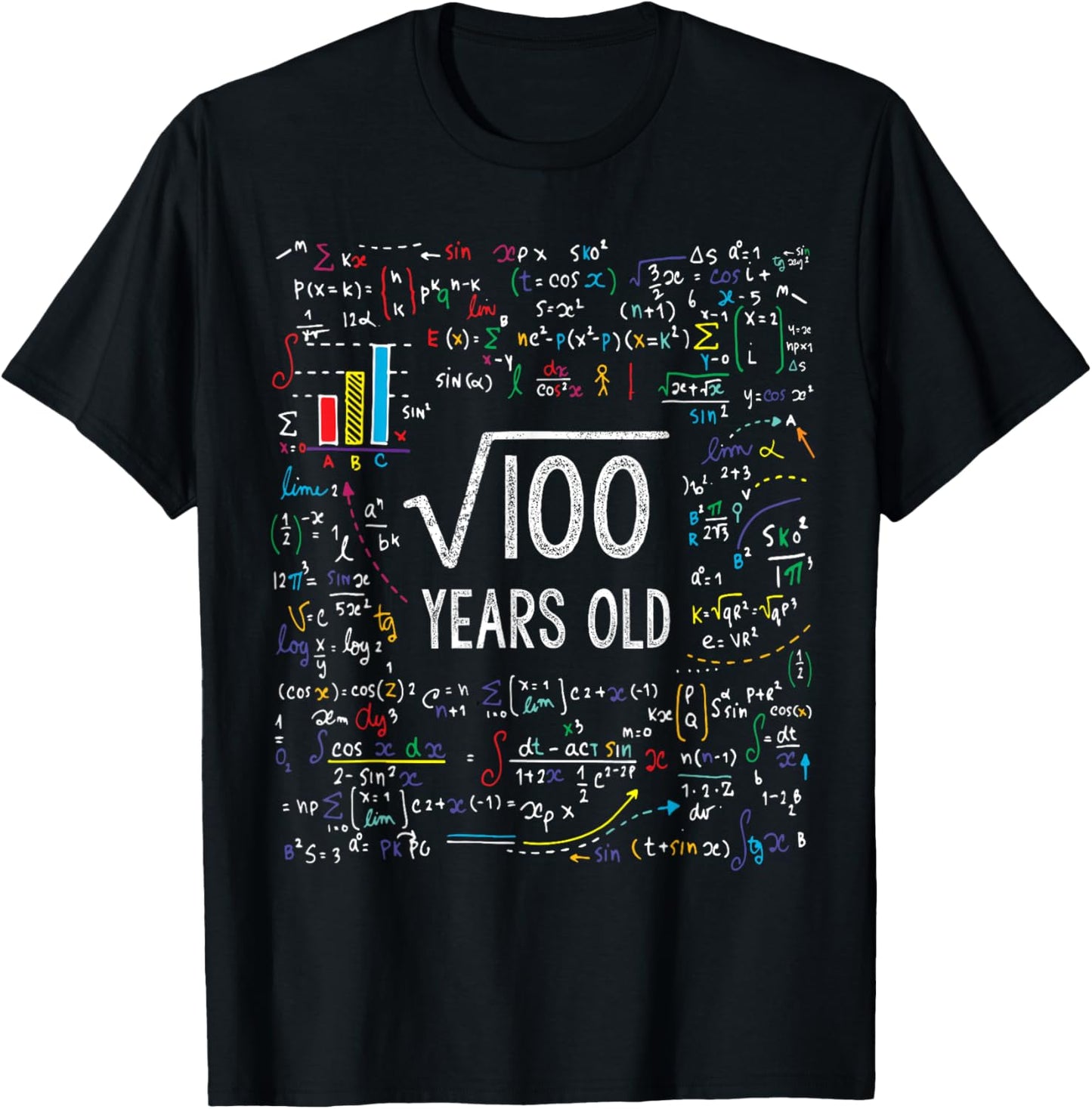 Square Root Of 100 10th Birthday 10 Year Old Gifts Math Bday T-Shirt