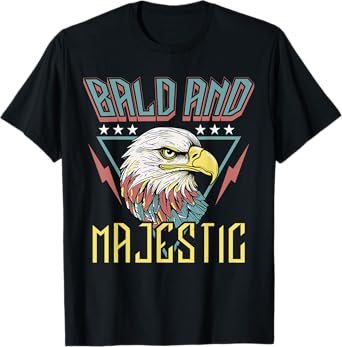 Bald & Majestic Retro Dad Husband Grandpa Joke Men Funny T-Shirt