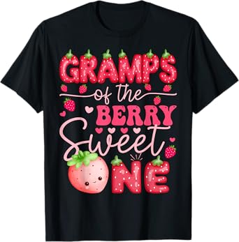 Gramps Of The Berry Sweet One Strawberry 1St Birthday T-Shirt