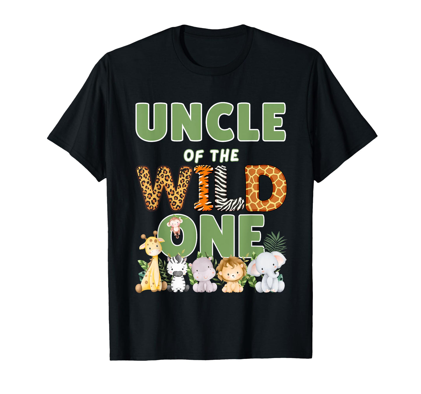 Uncle Of The Wild One 1st Birthday Safari Family Matching T-Shirt