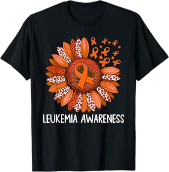 Sunflower Motivational Support Leukemia Awareness Men Women T-Shirt