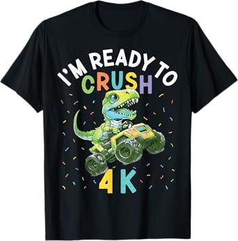 I'm Ready to Crush 4K Dinosaur Back to School 4K Kid Funny T-Shirt