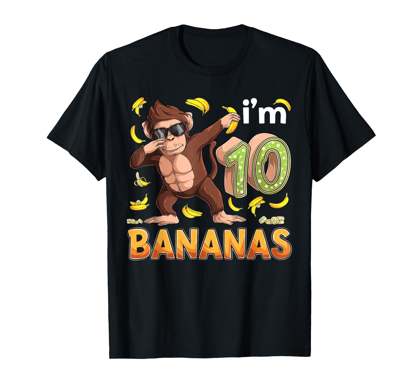 10 Year Old Monkey Birthday Safari Jungle Animal 10th B-day T-Shirt