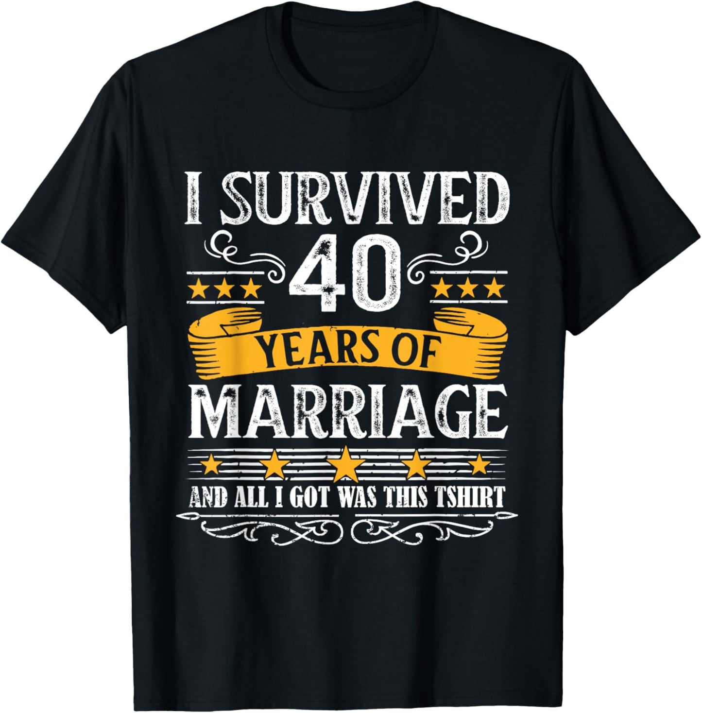 40th Wedding Anniversary shirt Couples Husband Wife 40 Years T-Shirt