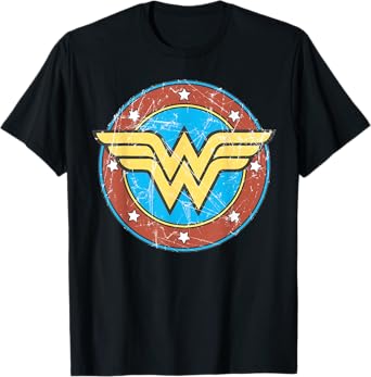 DC Wonder Woman Logo Circle Distressed T-Shirt