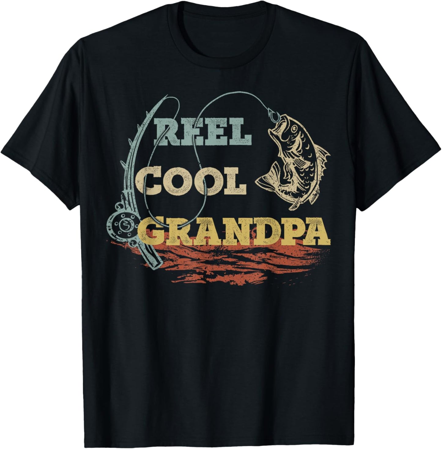 Vintage Reel Cool Grandpa Fisherman Family Fishing Lover T-Shirt
