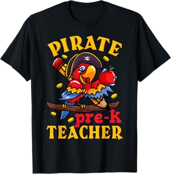 Pirate Pre-K Teacher Preschool Halloween T-Shirt for Men Women Kids