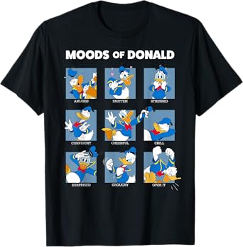 Disney Mickey And Friends Moods Of Donald Duck Short Sleeve T-Shirt