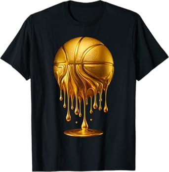 Dripping Gold Basketball Respect The Drip Basketball Hoop T-Shirt