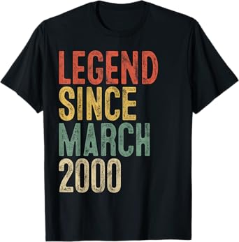 Legend 2000 25th Birthday Gifts for Men Women 25 Year Old T-Shirt