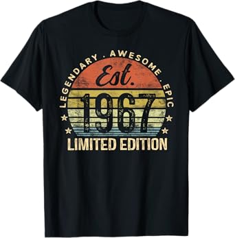 Est 1967 Limited Edition 58th Birthday Gifts 58 Year Old T-Shirt