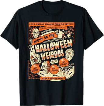 Punk Rock Retro Night Of The Halloween Weirdos Spooky Season T-Shirt