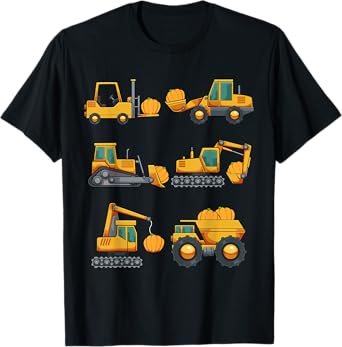 Pumpkin Excavator Lazy Halloween Costume Heavy Equipment T-Shirt