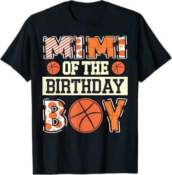 Mimi Of The Birthday Boy Baller Basketball Game Day T-Shirt