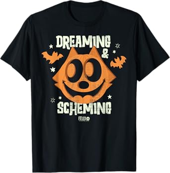 Felix The Cat Jack O Lantern Dreaming & Scheming T-Shirt