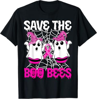 Save The Boo Bees Breast Cancer Boo Bees Ribbon Halloween T-Shirt