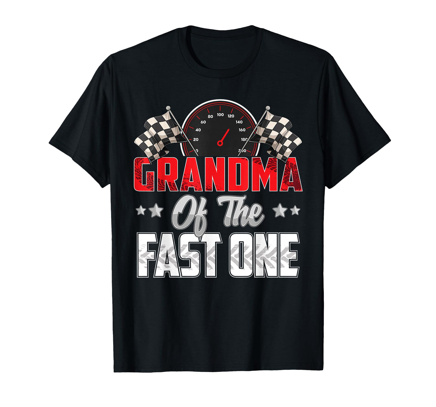 1 year old racing car fast one birthday 1st Family Grandma T-Shirt