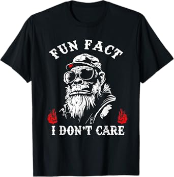 Fun Fact I Don't Care Cool Grandpa Swag Gorillas T-Shirt