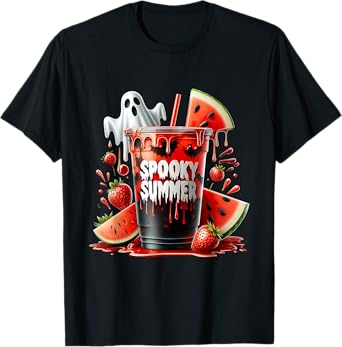SPOOKY SUMMER Drinks Summerween Vibes Funny Summer T-Shirt