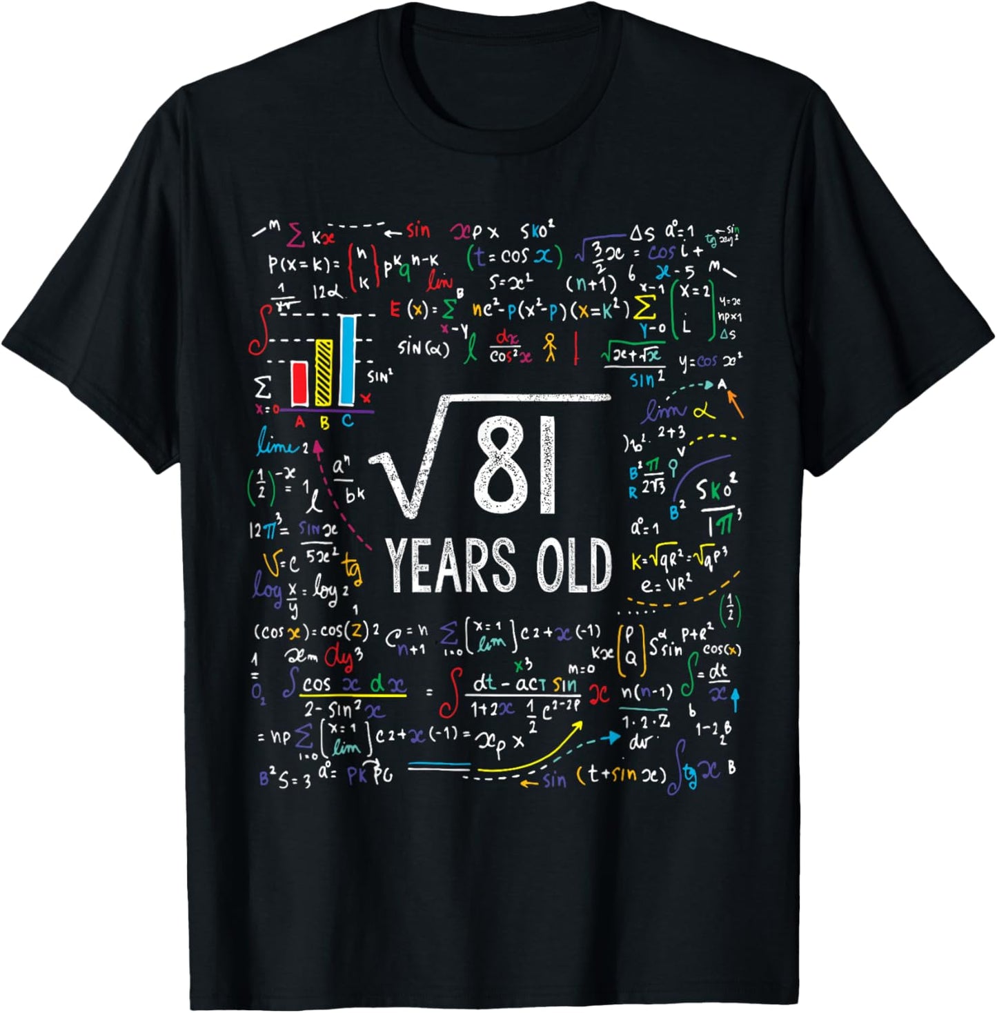 Square Root Of 81 9th Birthday 9 Year Old Gifts Math Bday T-Shirt