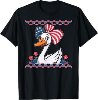 Patriotic Coquette Duck Funny 4th Of-July Animal Aesthetic T-Shirt