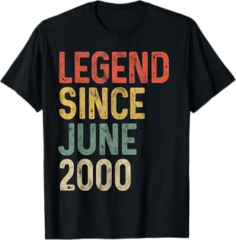 Legend 2000 25th Birthday Gifts for Men Women 25 Year Old T-Shirt