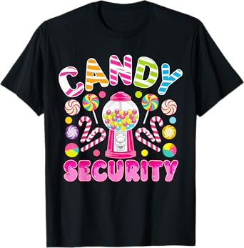 Candy Crew Costume Candy Land Kids Funny Candy Security T-Shirt
