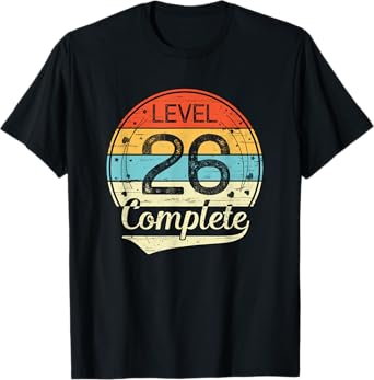 Level 26 Complete Retro 26th Wedding Anniversary T-Shirt