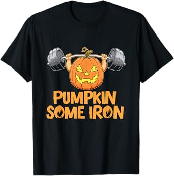 Pumpkin Some Iron Halloween Fitness Gym Weightlifting T-Shirt