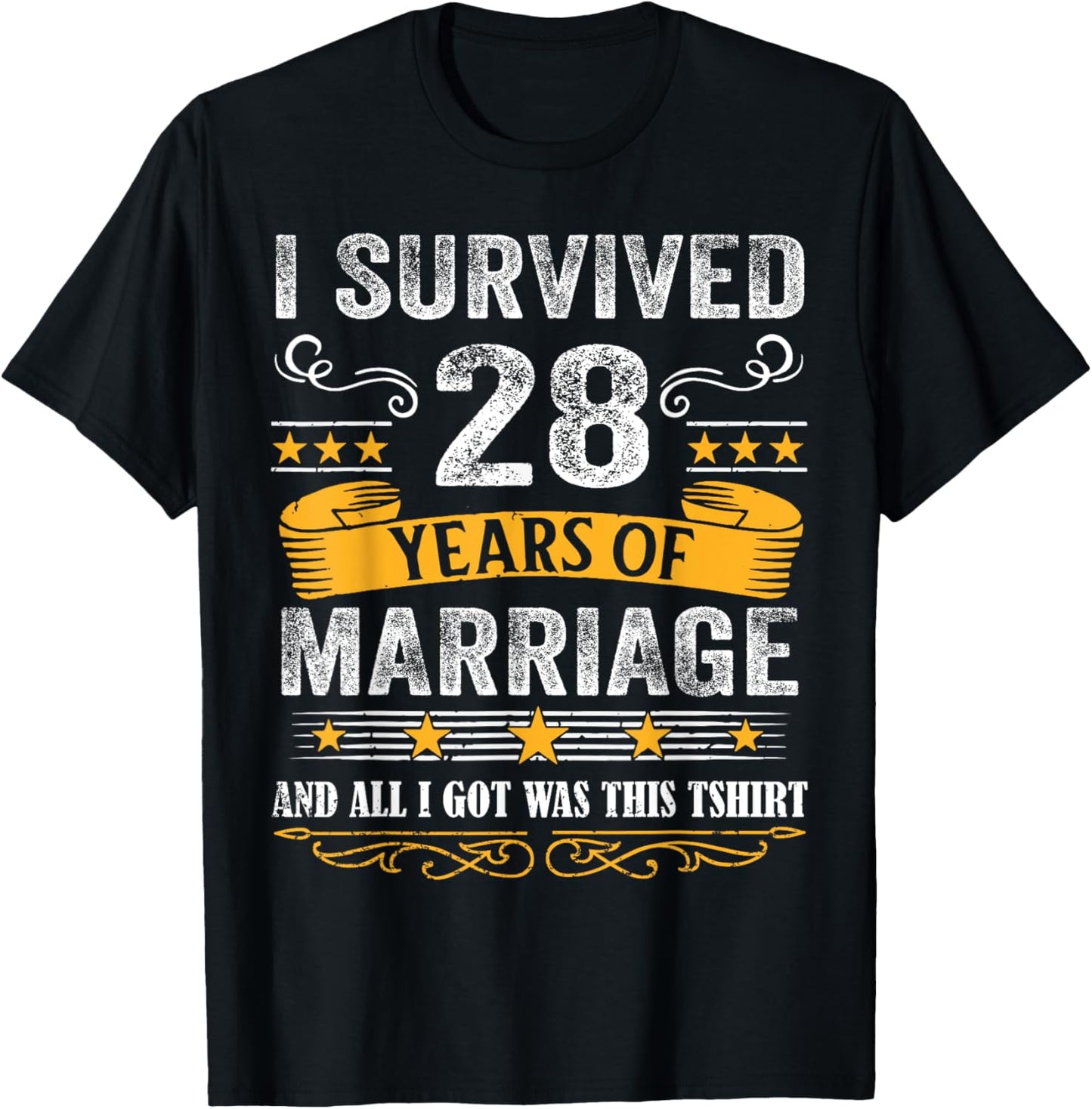 28th Wedding Anniversary shirt Couples Husband Wife 28 Years T-Shirt
