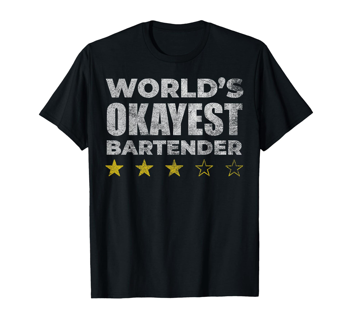 Funny Worlds Okayest Bartender - Vintage Style T-Shirt