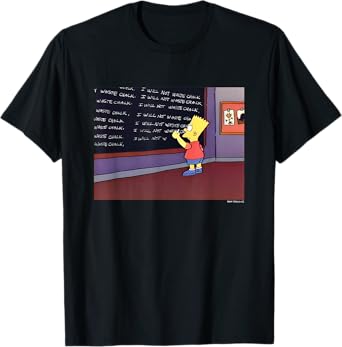 The Simpsons Iconic Scene Bart I Will Not Waste Chalk Logo T-Shirt