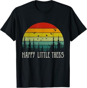 Happy Little Graphic Art Awesome Apparel Funny Forest Tree T-Shirt