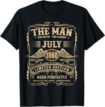July 1960 65 Year Old Birthday Gifts For Men 65th Bday T-Shirt