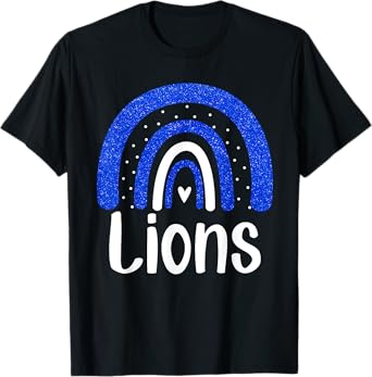 Lions Team Pride School Spirit Heart T-Shirt