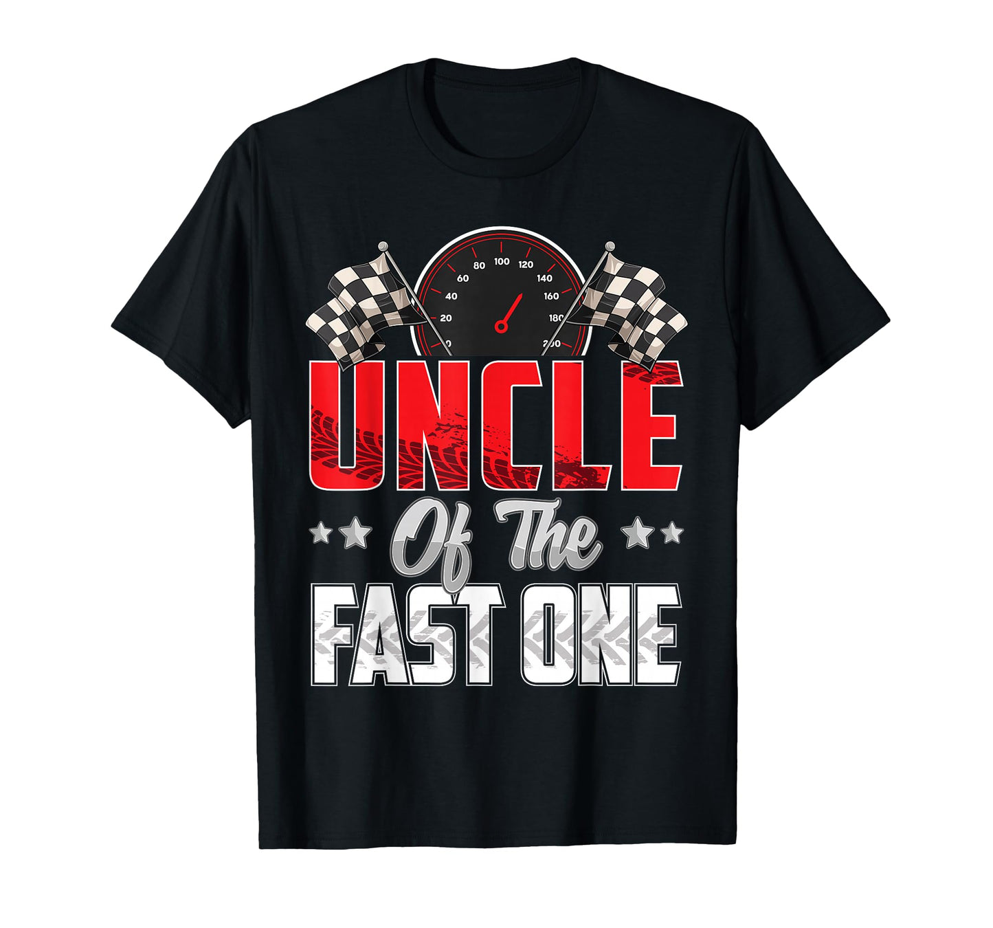 1 year old racing car fast one birthday 1st Family Uncle T-Shirt