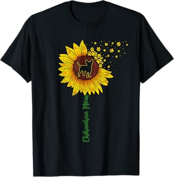 Chihuahua Mama Sunflower Shirt, Mothers Day Dog Mom T-Shirt